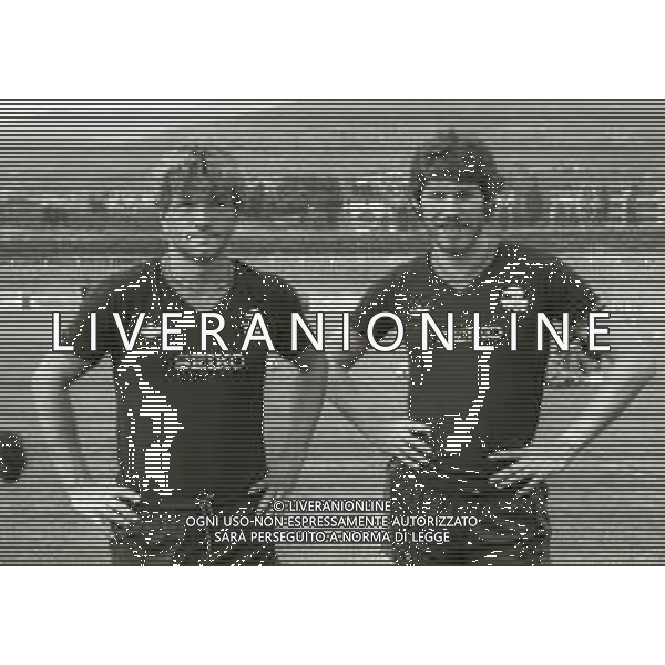 1983 REGGELLO ALLENAMENTO ESTIVO PRE CAMPIONATO GENOA CALCIO NELLA FOTO Jan Peters -René Vandereycken AG ALDO LIVERANI SAS