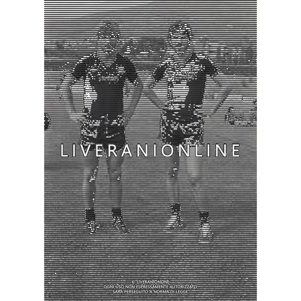 1983 REGGELLO ALLENAMENTO ESTIVO PRE CAMPIONATO GENOA CALCIO NELLA FOTO Jan Peters -René Vandereycken AG ALDO LIVERANI SAS