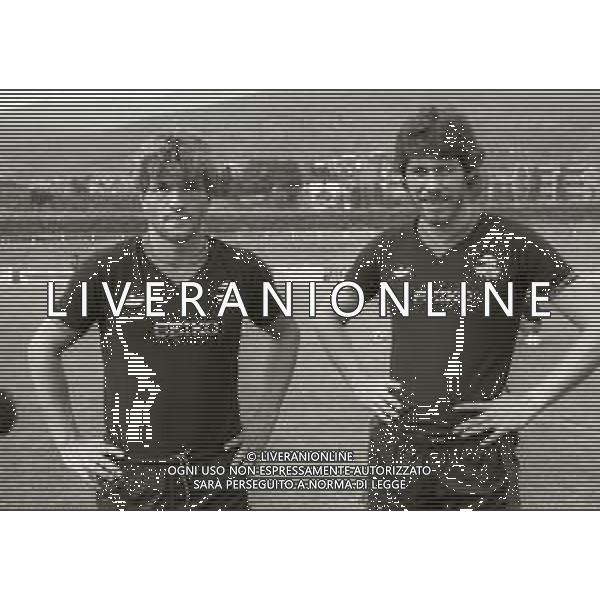1983 REGGELLO ALLENAMENTO ESTIVO PRE CAMPIONATO GENOA CALCIO NELLA FOTO Jan Peters -René Vandereycken AG ALDO LIVERANI SAS