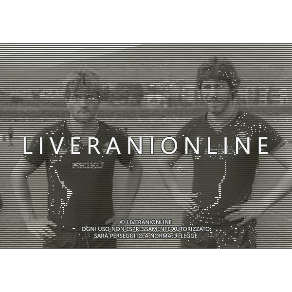 1983 REGGELLO ALLENAMENTO ESTIVO PRE CAMPIONATO GENOA CALCIO NELLA FOTO Jan Peters -René Vandereycken AG ALDO LIVERANI SAS