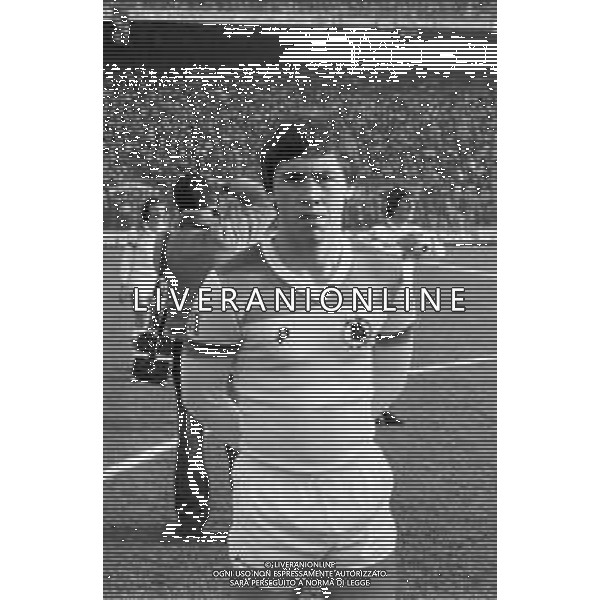 RETROSPETTIVA CARLO ANCELOTTI CALCIATORE NELLA FOTO CON LA MAGLIA DELLA ROMA CALCIO NELL\'ANNO 1980 AG ALDO LIVERANI SAS