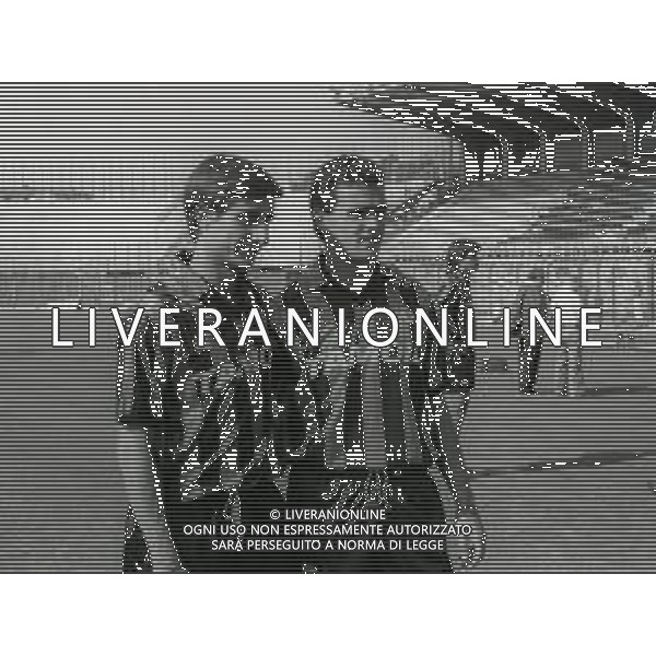 1990-1991 ATALANTA CALCIO PRIMI PIANI ROSA GIOCATORI NELLA FOTO MARCO MONTI E ANTONIO RIZZOLO AG ALDO LIVERANI SAS