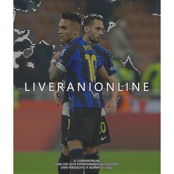 HAKAN CALHANOGLU E LAUTARO MARTINEZ A FINE GARA - INTER vs EMPOLI 19a giornata Campionato Calcio Serie A TIM 23-01-2023 ©GIAMPIETRI PAOLO/ AGENZIA ALDO LIVERANI SAS   