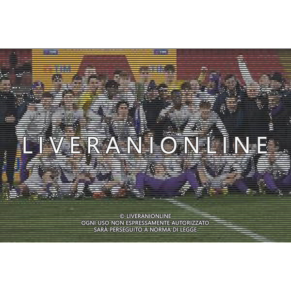 FESTEGGIAMENTI VITTORIA COPPA FIORENTINA A FINE GARA - Inter vs Fiorentina - Supercoppa Primavera TIM Monza 25-01-2023 ©Paolo Giampietri / AGENZIA ALDO LIVERANI SAS   