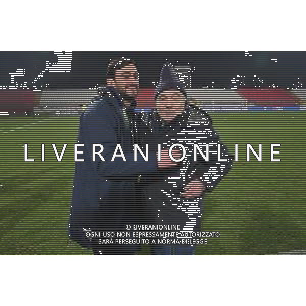 TVRG Alberto Aquilani allenatore Fiorentina SX e Rocco Commisso presidente Fiorentina DX Inter vs Fiorentina Monza 25-01-2023 U-Power Stadium Finale Supercoppa Primavera TIM foto Roberto Garavaglia/ag. Aldo Liverani sas