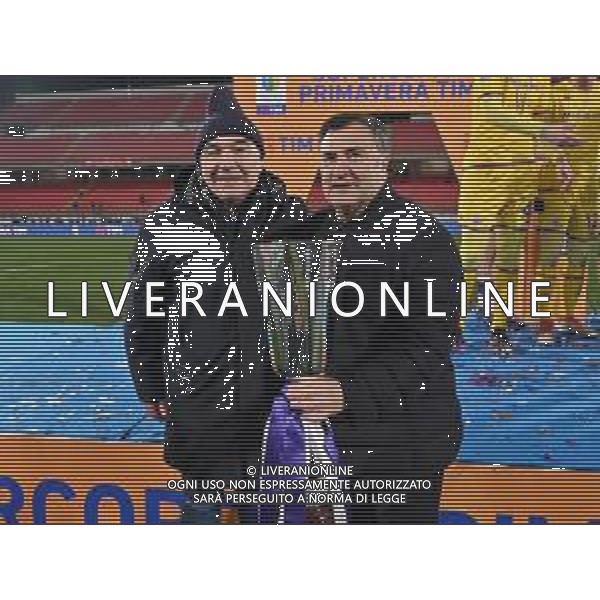 TVRG Rocco Commisso presidente Fiorentina SX e Joe Barone direttore generale Fiorentina DX Inter vs Fiorentina Monza 25-01-2023 U-Power Stadium Finale Supercoppa Primavera TIM foto Roberto Garavaglia/ag. Aldo Liverani sas