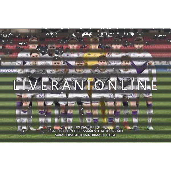 TVRG formazione Fiorentina, in piedi da SX Dimo Krastev, Michael Kayode, Lorenzo Lucchesi, Tommaso Martinelli, Christian Biagetti e Eljon Toci; Lorenzo Vigiani, Filippo Distefano, Lorenzo Amatucci, Niccolo\' Falconi e Tommaso Berti Inter vs Fiorentina Monza 25-01-2023 U-Power Stadium Finale Supercoppa Primavera TIM foto Roberto Garavaglia/ag. Aldo Liverani sas