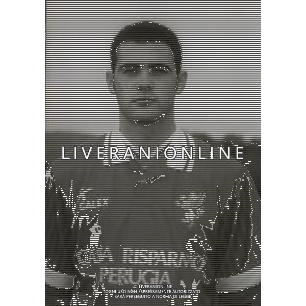 1995-1996 PERUGIA CALCIO PRIMI PIANI ROSA GIOCATORI NELLA FOTO ANDREA CAMPLONE AG ALDO LIVERANI SAS