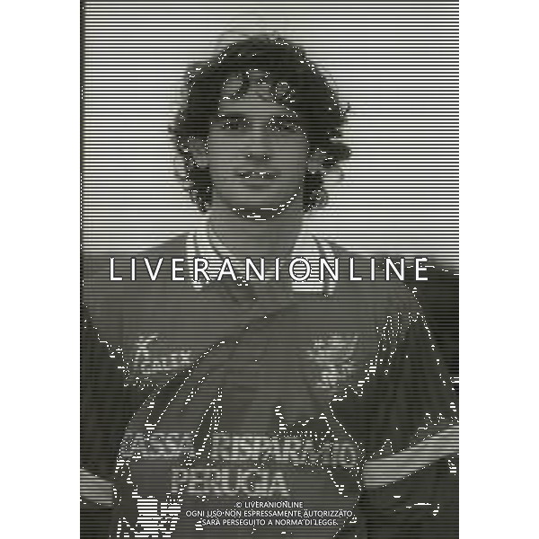 1995-1996 PERUGIA CALCIO PRIMI PIANI ROSA GIOCATORI NELLA FOTO DANIELE RUSSO AG ALDO LIVERANI SAS