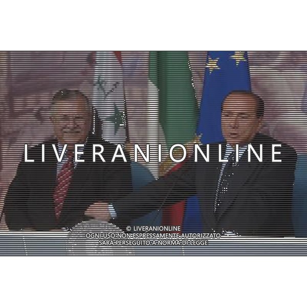 ROMA, 8 NOVEMBRE 2005 INCONTRO A PALAZZO CHIGI TRA SILVIO BERLUSCONI E IL PRESIDENTE DELLA REPUBBLICA DELL\'IRAQ, JALAL TALABANI. NELLA FOTO: JALAL TALABANI - SILVIO BERLUSCONI . AGENZIA ALDO LIVERANI