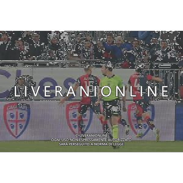 27-1-2023. Cagliari Calcio-S.P.A.L. Ferrara, 22° giornata serie BKT 2022/2023, stadio Unipol Domus Cagliari. Foto Salvatore Moi/Aldo Liverani s.a.s. Nella foto: Gol ed esultanta in casa, del Cagliari Calcio contro S.P.A.L. allo stadio Unipol Domuis di Cagliari. Segna: Giorgio Altare Cagliari ©MOI SALVATORE / AGENZIA ALDO LIVERANI SAS 