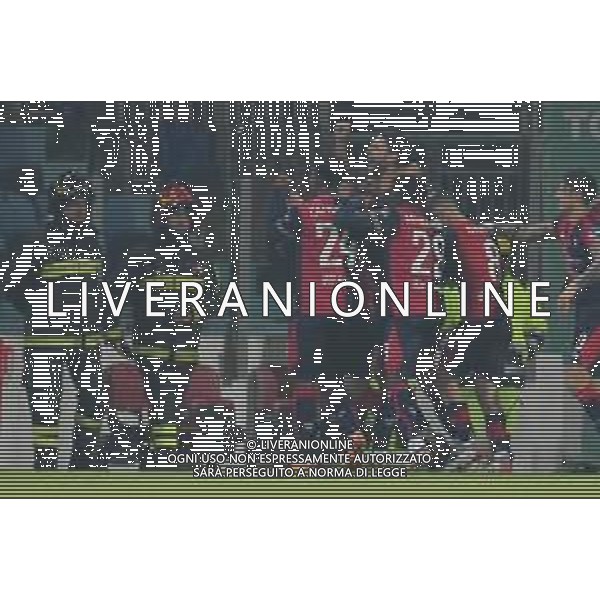 27-1-2023. Cagliari Calcio-S.P.A.L. Ferrara, 22° giornata serie BKT 2022/2023, stadio Unipol Domus Cagliari. Foto Salvatore Moi/Aldo Liverani s.a.s. Nella foto: Gol ed esultanta in casa, del Cagliari Calcio contro S.P.A.L. allo stadio Unipol Domuis di Cagliari. Segna: Giorgio Altare Cagliari ©MOI SALVATORE / AGENZIA ALDO LIVERANI SAS 