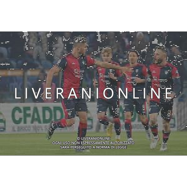27-1-2023. Cagliari Calcio-S.P.A.L. Ferrara, 22° giornata serie BKT 2022/2023, stadio Unipol Domus Cagliari. Foto Salvatore Moi/Aldo Liverani s.a.s. Nella foto: Gol ed esultanta in casa, del Cagliari Calcio contro S.P.A.L. allo stadio Unipol Domuis di Cagliari. Segna: Giorgio Altare Cagliari ©MOI SALVATORE / AGENZIA ALDO LIVERANI SAS 