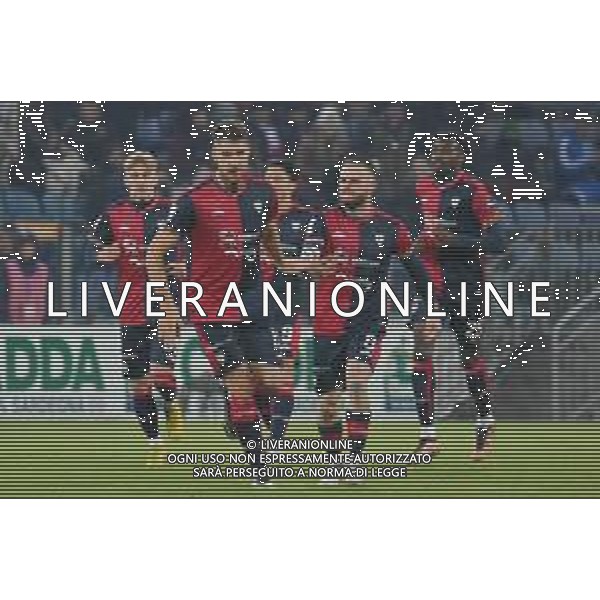 27-1-2023. Cagliari Calcio-S.P.A.L. Ferrara, 22° giornata serie BKT 2022/2023, stadio Unipol Domus Cagliari. Foto Salvatore Moi/Aldo Liverani s.a.s. Nella foto: Gol ed esultanta in casa, del Cagliari Calcio contro S.P.A.L. allo stadio Unipol Domuis di Cagliari. Segna: Giorgio Altare Cagliari ©MOI SALVATORE / AGENZIA ALDO LIVERANI SAS 
