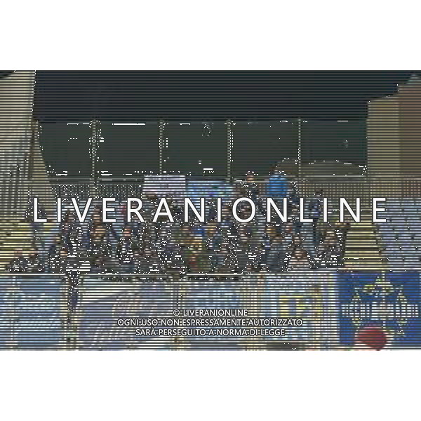 27-1-2023. Cagliari Calcio-S.P.A.L. Ferrara, 22° giornata serie BKT 2022/2023, stadio Unipol Domus Cagliari. Foto Salvatore Moi/Aldo Liverani s.a.s. Nella foto: Tifosi della S.P.A.L. in trasferta, nel settore ospiti dello stadio Unipol Domus di Cagliari. ©MOI SALVATORE / AGENZIA ALDO LIVERANI SAS 
