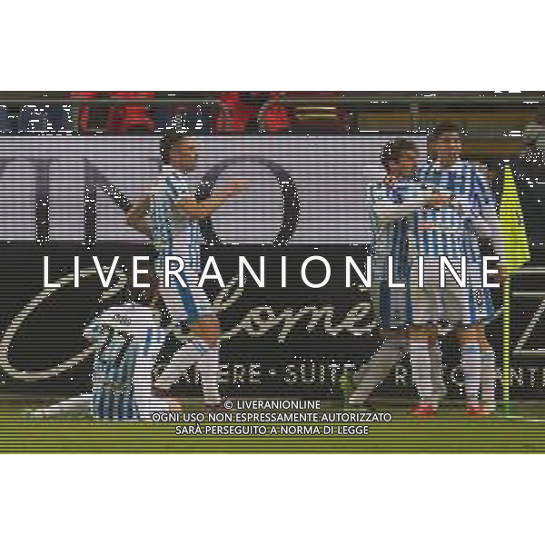 27-1-2023. Cagliari Calcio-S.P.A.L. Ferrara, 22° giornata serie BKT 2022/2023, stadio Unipol Domus Cagliari. Foto Salvatore Moi/Aldo Liverani s.a.s. Nella foto: Gol ed esultanta in trasferta, della S.P.A.L. Calcio contro il Cagliari, allo stadio Unipol Domuis di Cagliari. Segna:Raffaele Celia SPAL ©MOI SALVATORE / AGENZIA ALDO LIVERANI SAS 