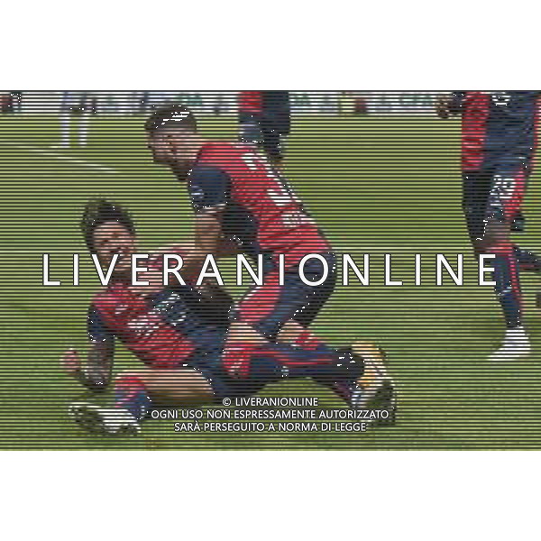 27-1-2023. Cagliari Calcio-S.P.A.L. Ferrara, 22° giornata serie BKT 2022/2023, stadio Unipol Domus Cagliari. Foto Salvatore Moi/Aldo Liverani s.a.s. Nella foto: Gol ed esultanta in casa, del Cagliari Calcio contro S.P.A.L. allo stadio Unipol Domuis di Cagliari. Segna: Gianluca Lapadula Cagliari ©MOI SALVATORE / AGENZIA ALDO LIVERANI SAS 