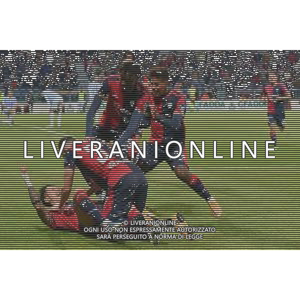 27-1-2023. Cagliari Calcio-S.P.A.L. Ferrara, 22° giornata serie BKT 2022/2023, stadio Unipol Domus Cagliari. Foto Salvatore Moi/Aldo Liverani s.a.s. Nella foto: Gol ed esultanta in casa, del Cagliari Calcio contro S.P.A.L. allo stadio Unipol Domuis di Cagliari. Segna: Gianluca Lapadula Cagliari ©MOI SALVATORE / AGENZIA ALDO LIVERANI SAS 