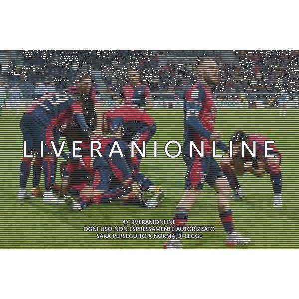 27-1-2023. Cagliari Calcio-S.P.A.L. Ferrara, 22° giornata serie BKT 2022/2023, stadio Unipol Domus Cagliari. Foto Salvatore Moi/Aldo Liverani s.a.s. Nella foto: Gol ed esultanta in casa, del Cagliari Calcio contro S.P.A.L. allo stadio Unipol Domuis di Cagliari. Segna: Gianluca Lapadula Cagliari ©MOI SALVATORE / AGENZIA ALDO LIVERANI SAS 
