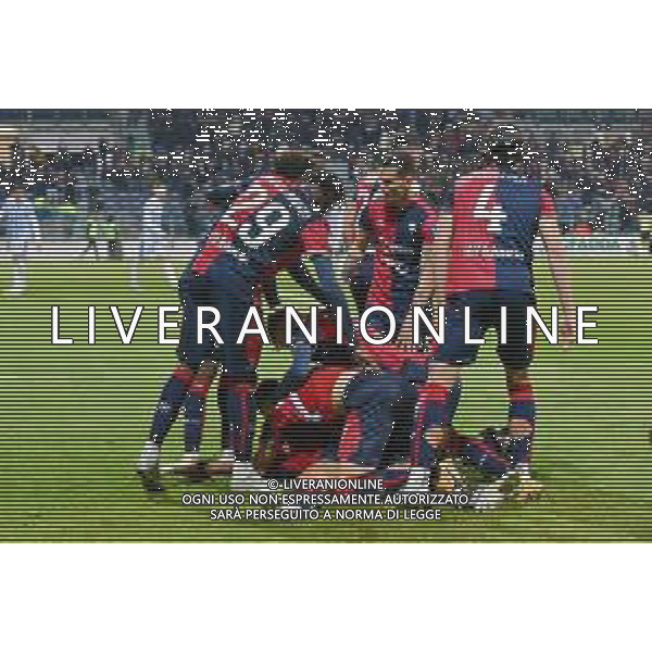 27-1-2023. Cagliari Calcio-S.P.A.L. Ferrara, 22° giornata serie BKT 2022/2023, stadio Unipol Domus Cagliari. Foto Salvatore Moi/Aldo Liverani s.a.s. Nella foto: Gol ed esultanta in casa, del Cagliari Calcio contro S.P.A.L. allo stadio Unipol Domuis di Cagliari. Segna: Gianluca Lapadula Cagliari ©MOI SALVATORE / AGENZIA ALDO LIVERANI SAS 