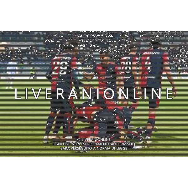 27-1-2023. Cagliari Calcio-S.P.A.L. Ferrara, 22° giornata serie BKT 2022/2023, stadio Unipol Domus Cagliari. Foto Salvatore Moi/Aldo Liverani s.a.s. Nella foto: Gol ed esultanta in casa, del Cagliari Calcio contro S.P.A.L. allo stadio Unipol Domuis di Cagliari. Segna: Gianluca Lapadula Cagliari ©MOI SALVATORE / AGENZIA ALDO LIVERANI SAS 