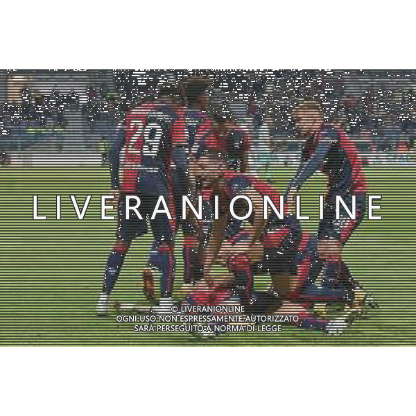 27-1-2023. Cagliari Calcio-S.P.A.L. Ferrara, 22° giornata serie BKT 2022/2023, stadio Unipol Domus Cagliari. Foto Salvatore Moi/Aldo Liverani s.a.s. Nella foto: Gol ed esultanta in casa, del Cagliari Calcio contro S.P.A.L. allo stadio Unipol Domuis di Cagliari. Segna: Gianluca Lapadula Cagliari ©MOI SALVATORE / AGENZIA ALDO LIVERANI SAS 