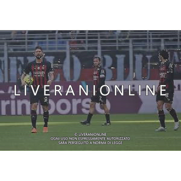 delusione Milan dopo il gol del 2 a 0 Sassuolo - Olivier Giroud, davide Calabria e Sandro Tonali Milan vs Sassuolo Milano 29-01-2023 Stadio Giuseppe Meazza - San Siro Campionato Serie A TIM - 20a giornata foto Roberto Garavaglia/ag. Aldo Liverani sas/ AGENZIA ALDO LIVERANI SAS