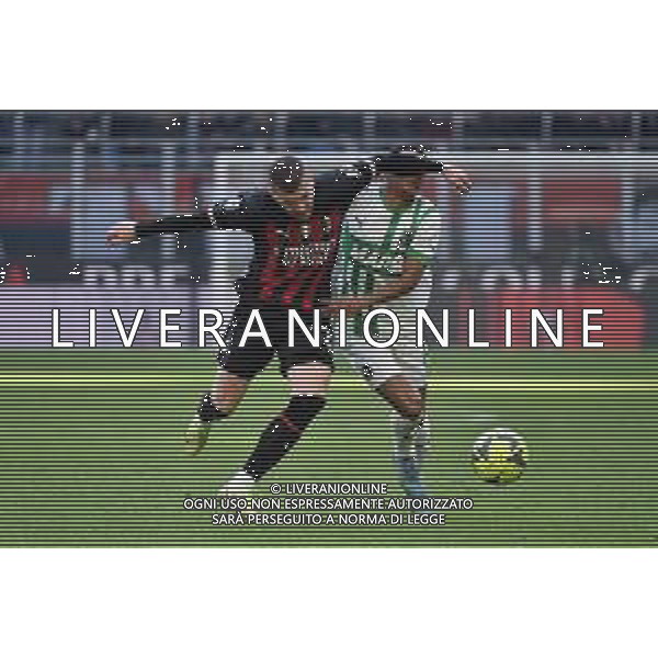 Ante Rebic (Milan) colpisce Rogerio Oliveira da Silva (Sassuolo) e viene ammonito Milan vs Sassuolo Milano 29-01-2023 Stadio Giuseppe Meazza - San Siro Campionato Serie A TIM - 20a giornata foto Roberto Garavaglia/ag. Aldo Liverani sas/ AGENZIA ALDO LIVERANI SAS