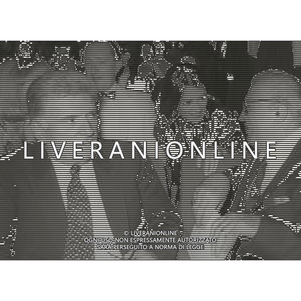 RETROSPETTIVA FEDERICO FELLINI REGISTA NELLA FOTO FEDERICO FELLINI A VENEZIA NELL\'ANNO 1983 CON SERGIO ZAVOLI AG ALDO LIVERANI SAS 