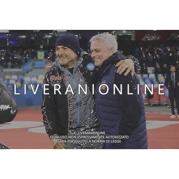 NAPOLI vs ROMA Campionato Calcio Serie A TIM - 20a Giornata 29-01-2023 NELLA FOTO JOSE\' MOURINHO E LUCIANO SPALLETTI ©MOSCA / AGENZIA ALDO LIVERANI SAS