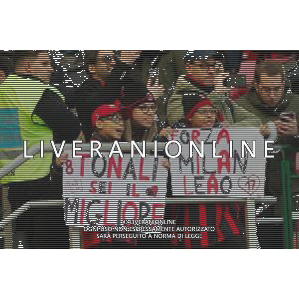 striscione piccoli tifosi milan - MILAN vs SASSUOLO Campionato calcio Serie A TIM 29-01-2023 ©GIAMPIETRI PAOLO/ AGENZIA ALDO LIVERANI SAS