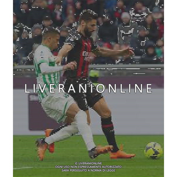 olivier giroud con ruan tressoldi - MILAN vs SASSUOLO Campionato calcio Serie A TIM 29-01-2023 ©GIAMPIETRI PAOLO/ AGENZIA ALDO LIVERANI SAS
