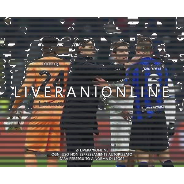 Esultanza finale stefan de vrij simone inzaghi e andre\' onana - INTER vs ATALANTA Coppa Italia Frecciarossa - quarti di finale 31-01-2023 ©PAOLO GIAMPIETRI / AGENZIA ALDO LIVERANI SAS