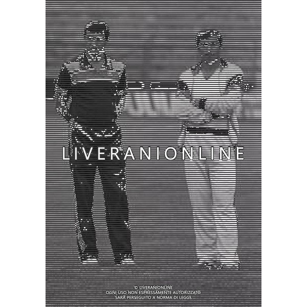 1981 ALLENAMENTO BOLOGNA CALCIO NELLA FOTO TARCISIO BURGNICH ALLENATORE BOLOGNA CALCIO AG ALDO LIVERANI SAS