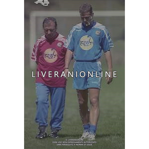 1997-1998 ALLENAMENTO UDINESE CALCIO NELLA FOTO ALBERTO ZACCHERONI CON OLIVER BIERHOFF AG ALDO LIVERANI SAS 