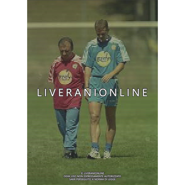 1997-1998 ALLENAMENTO UDINESE CALCIO NELLA FOTO ALBERTO ZACCHERONI CON OLIVER BIERHOFF AG ALDO LIVERANI SAS