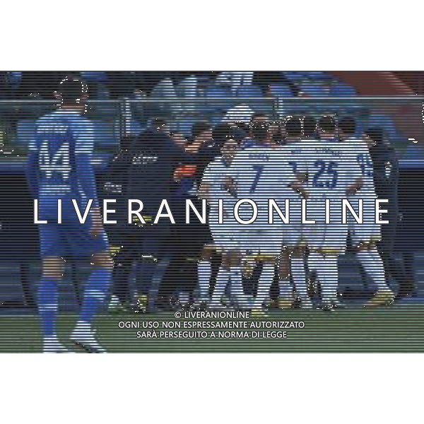 TVRG esultanza Frosinone dopo il gol dell\'1 a 0 Luca Matarese Como vs Frosinone Como 04-02-2023 Stadio Giuseppe Sinigaglia Campionato Serie BKT - 23a giornata foto Roberto Garavaglia/ag. Aldo Liverani sas / AGENZIA ALDO LIVERANI SAS