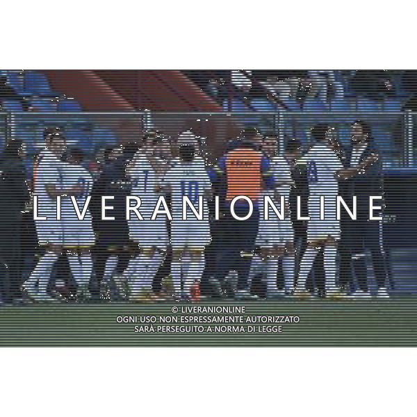 TVRG esultanza Frosinone dopo il gol dell\'1 a 0 Luca Matarese Como vs Frosinone Como 04-02-2023 Stadio Giuseppe Sinigaglia Campionato Serie BKT - 23a giornata foto Roberto Garavaglia/ag. Aldo Liverani sas / AGENZIA ALDO LIVERANI SAS