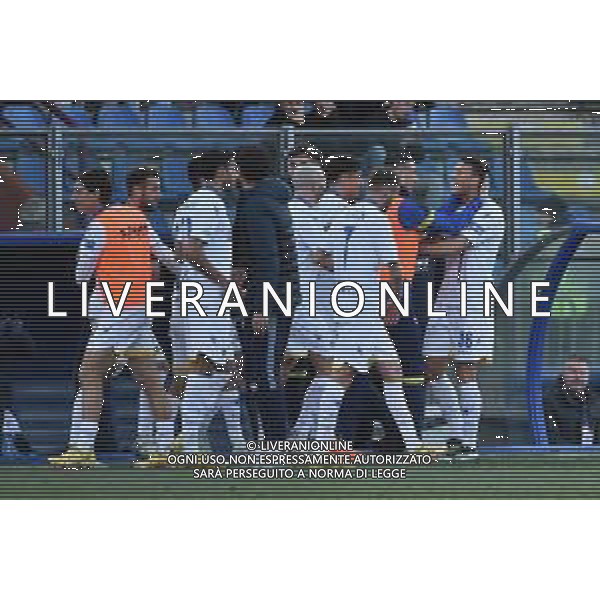 TVRG esultanza Frosinone dopo il gol dell\'1 a 0 Luca Matarese Como vs Frosinone Como 04-02-2023 Stadio Giuseppe Sinigaglia Campionato Serie BKT - 23a giornata foto Roberto Garavaglia/ag. Aldo Liverani sas / AGENZIA ALDO LIVERANI SAS