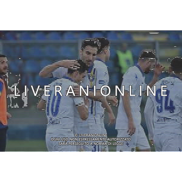 TVRG esultanza Frosinone dopo il gol del 2 a 0 Giuseppe Caso Como vs Frosinone Como 04-02-2023 Stadio Giuseppe Sinigaglia Campionato Serie BKT - 23a giornata foto Roberto Garavaglia/ag. Aldo Liverani sas / AGENZIA ALDO LIVERANI SAS