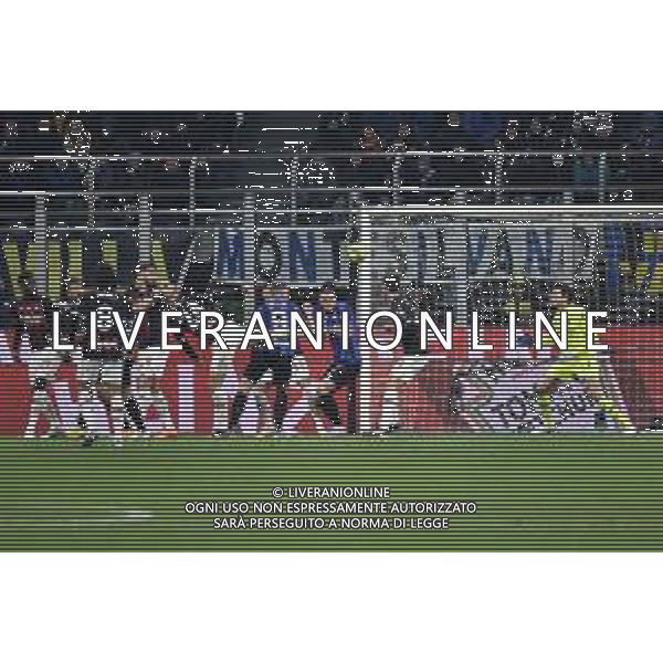 Lautaro Martinez (Inter) segna il gol dell\'1 a 0 Inter vs Milan Milano 05-02-2023 Stadio Giuseppe Meazza - San Siro Campionato Serie A TIM - 21a giornata foto Roberto Garavaglia/ag. Aldo Liverani sas / AGENZIA ALDO LIVERANI SAS