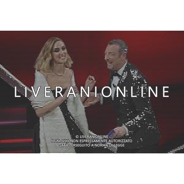 Chiara Ferragni e Amadeus Sanremo 2023 73mo Festival della Canzone Italiana - Prima Serata Teatro Ariston - Sanremo (IM) 07-02-2023 foto Roberto Garavaglia/ag. Aldo Liverani sas / AGENZIA ALDO LIVERANI SAS