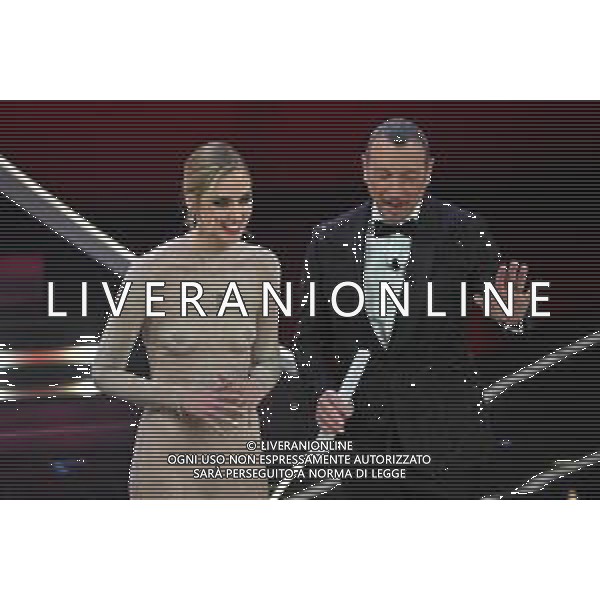 Chiara Ferragni e Amadeus Sanremo 2023 73mo Festival della Canzone Italiana - Prima Serata Teatro Ariston - Sanremo (IM) 07-02-2023 foto Roberto Garavaglia/ag. Aldo Liverani sas / AGENZIA ALDO LIVERANI SAS