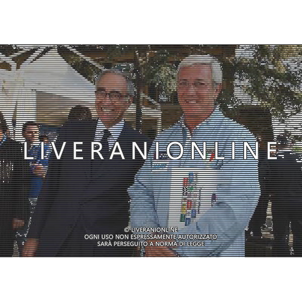 Coverciano 10/11/2005 Raduno della nazionale italiana di calcio nella foto marcello lippi e franco carraro ph gianni nucci/agenzia aldo liverani