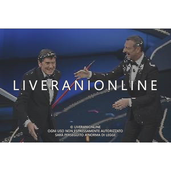Gianni Morandi e Amadeus Sanremo 2023 73mo Festival della Canzone Italiana - Seconda Serata Teatro Ariston - Sanremo (IM) 08-02-2023 foto Roberto Garavaglia/ag. Aldo Liverani sas / AGENZIA ALDO LIVERANI SAS