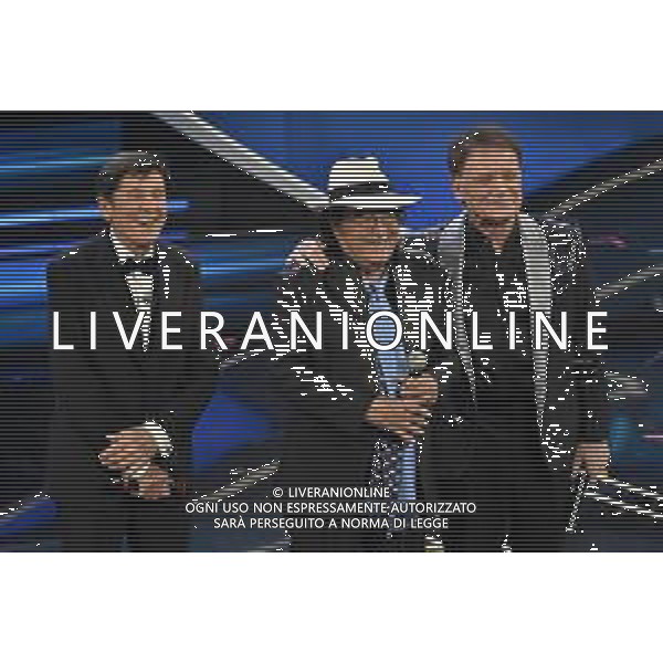 da SX Gianni Morandi, Al Bano e Massimo Ranieri Sanremo 2023 73mo Festival della Canzone Italiana - Seconda Serata Teatro Ariston - Sanremo (IM) 08-02-2023 foto Roberto Garavaglia/ag. Aldo Liverani sas / AGENZIA ALDO LIVERANI SAS