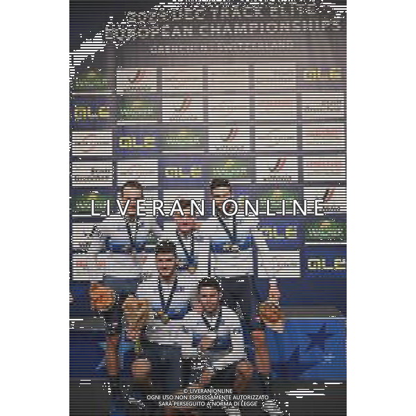 09-02-2023 European Championships Elite Track; Giornata 02; 2023, Italia; Ganna, Filippo; Lamon, Francesco; Milan, Jonathan; Moro, Manlio; Consonni, Simone; Grenchen; ©SIROTTI / AGENZIA ALDO LIVERANI SAS
