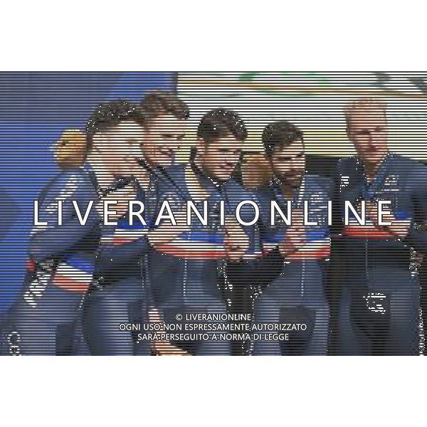 09-02-2023 European Championships Elite Track; Giornata 02; 2023, France; Denis, Thomas; Ermenault, Corentin; Lafargue, Quentin; Thomas, Benjamin; Garel, Adrien; Grenchen; ©SIROTTI / AGENZIA ALDO LIVERANI SAS