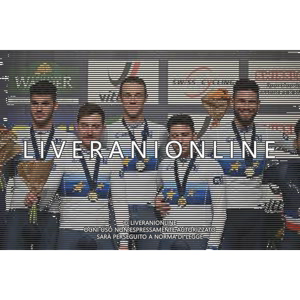 09-02-2023 European Championships Elite Track; Giornata 02; 2023, Italia; Ganna, Filippo; Lamon, Francesco; Milan, Jonathan; Moro, Manlio; Consonni, Simone; Grenchen; ©SIROTTI / AGENZIA ALDO LIVERANI SAS