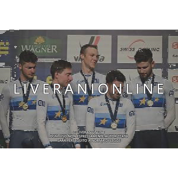 09-02-2023 European Championships Elite Track; Giornata 02; 2023, Italia; Ganna, Filippo; Lamon, Francesco; Milan, Jonathan; Moro, Manlio; Consonni, Simone; Grenchen; ©SIROTTI / AGENZIA ALDO LIVERANI SAS